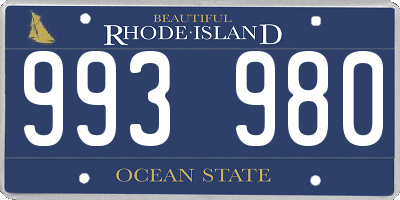 RI license plate 993980
