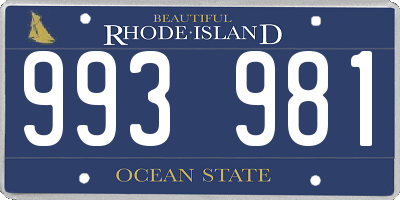 RI license plate 993981