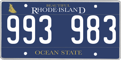 RI license plate 993983