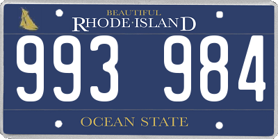 RI license plate 993984