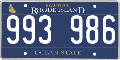 RI license plate 993986