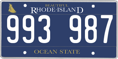 RI license plate 993987