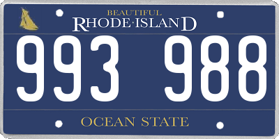 RI license plate 993988