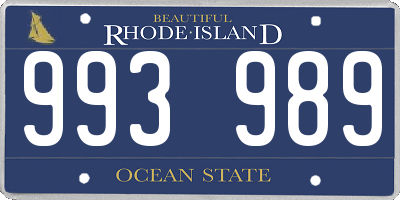 RI license plate 993989