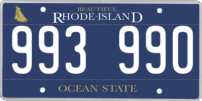 RI license plate 993990