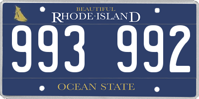 RI license plate 993992