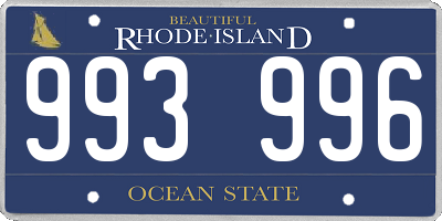 RI license plate 993996