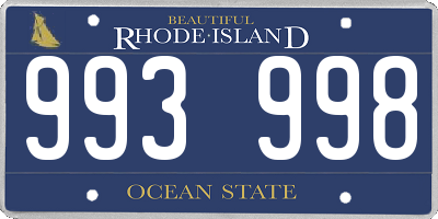 RI license plate 993998