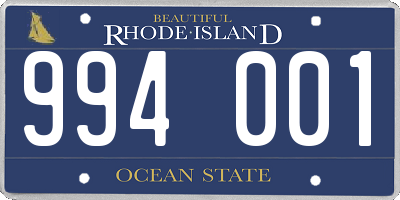 RI license plate 994001