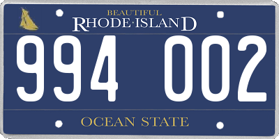 RI license plate 994002