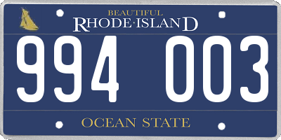 RI license plate 994003