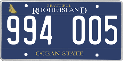 RI license plate 994005