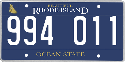 RI license plate 994011