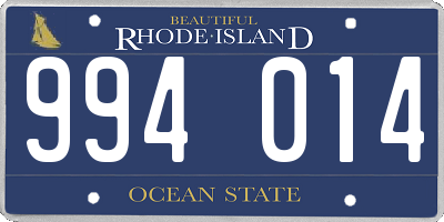 RI license plate 994014