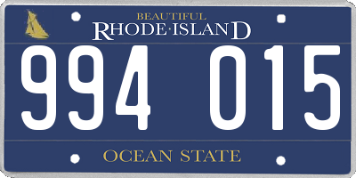 RI license plate 994015