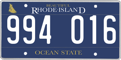 RI license plate 994016