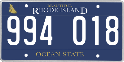 RI license plate 994018