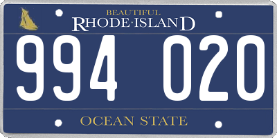 RI license plate 994020