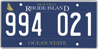 RI license plate 994021