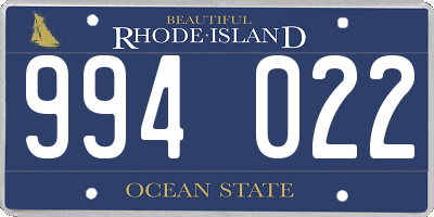 RI license plate 994022