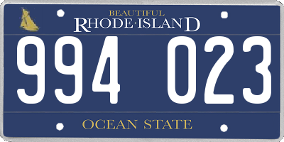 RI license plate 994023