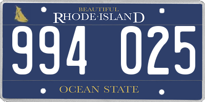 RI license plate 994025