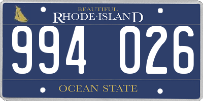 RI license plate 994026