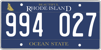 RI license plate 994027