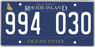 RI license plate 994030