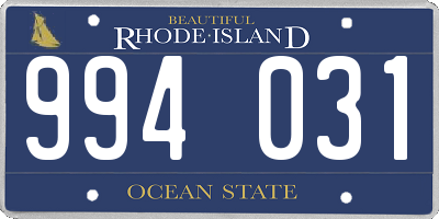 RI license plate 994031