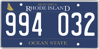 RI license plate 994032