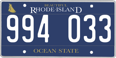 RI license plate 994033