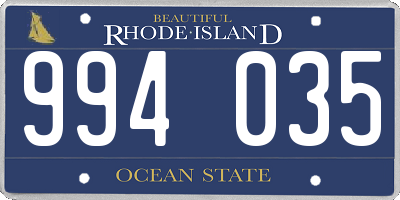 RI license plate 994035