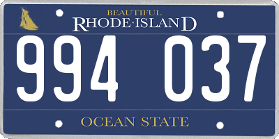 RI license plate 994037