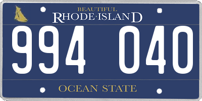 RI license plate 994040