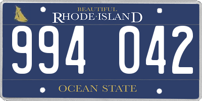 RI license plate 994042