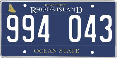 RI license plate 994043