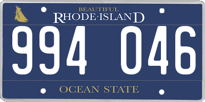 RI license plate 994046