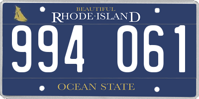 RI license plate 994061