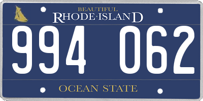 RI license plate 994062