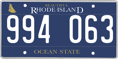 RI license plate 994063