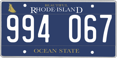 RI license plate 994067