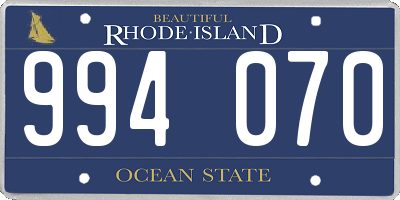 RI license plate 994070