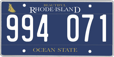 RI license plate 994071
