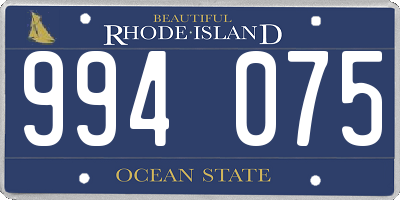 RI license plate 994075