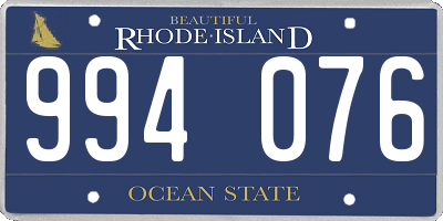 RI license plate 994076