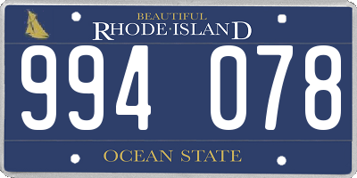 RI license plate 994078