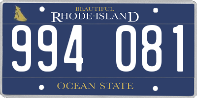 RI license plate 994081