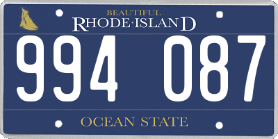 RI license plate 994087