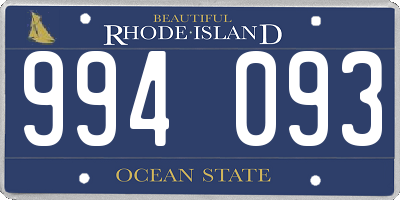RI license plate 994093